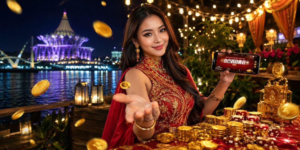 Suasana permainan kad kasino gaya Melayu di Kuching dengan paparan moden platform 1313